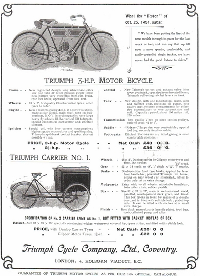 1905 - Catalogo Preliminare Triumph