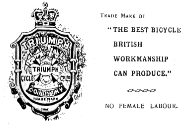 1906 - Pubblicit Triumph - "No female labour"