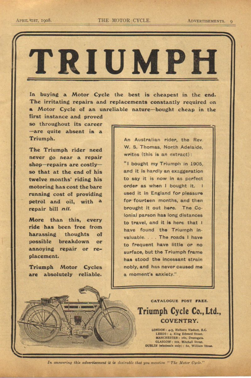 1908 - Pubblicit Triumph